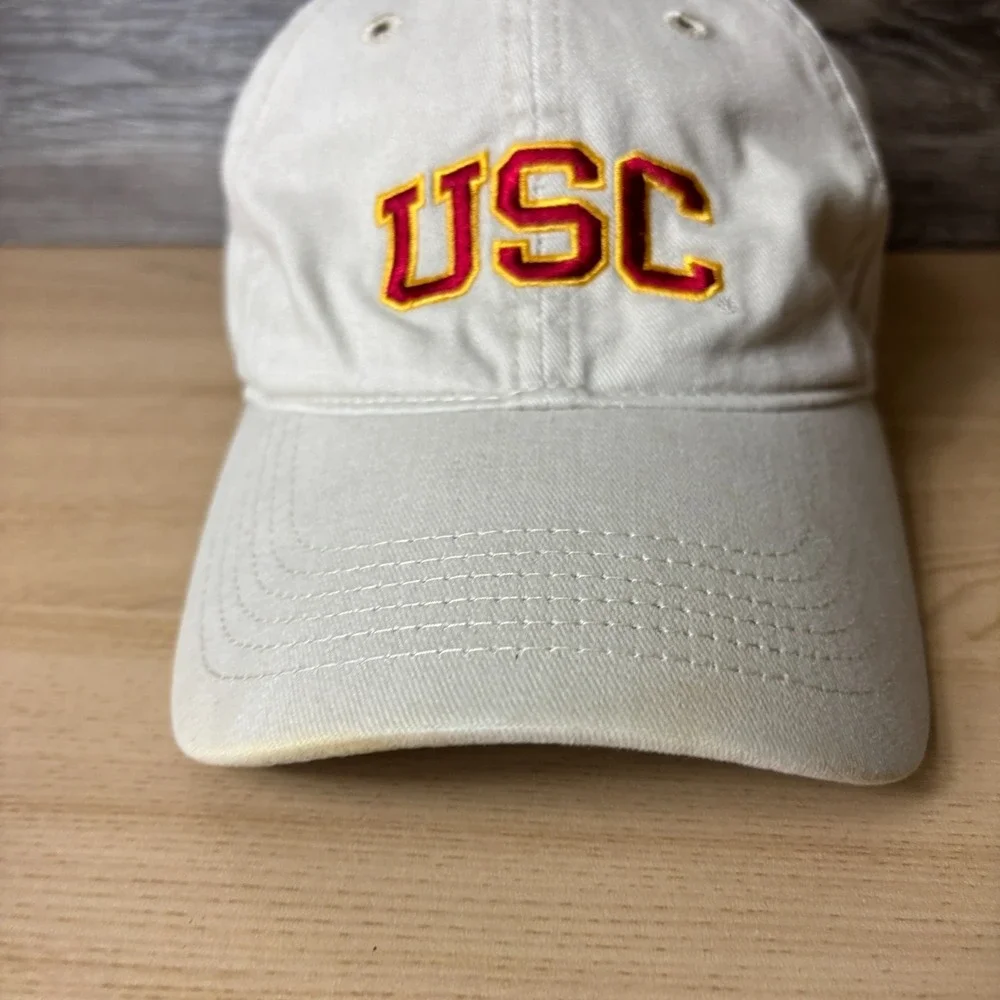 USC Trojans Hat Cap Strap Back Brown Tan California Football Adjustable